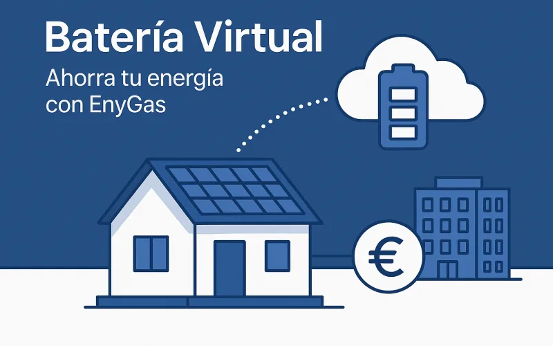 Portada: Batería virtual: guarda tu energía solar y paga menos luz con EnyGas | Guía EnyGas