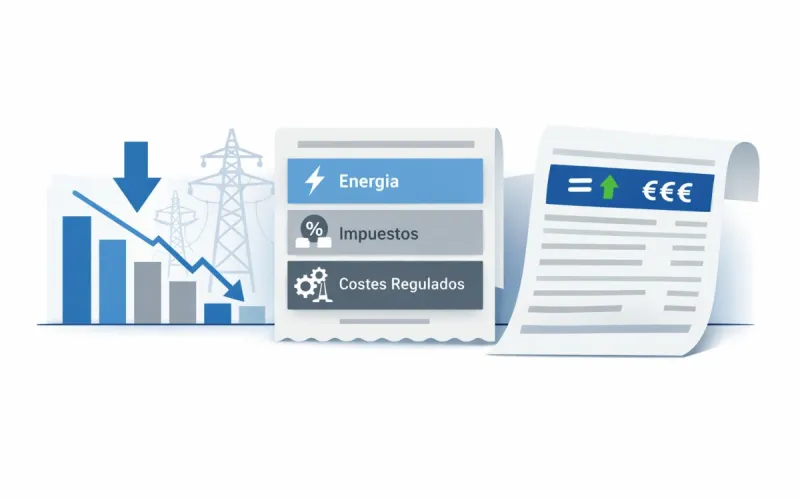 Portada: Por qué baja la luz pero pagas más en 2026 | Guía EnyGas